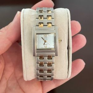 Anne Klein gold and silver link watch
